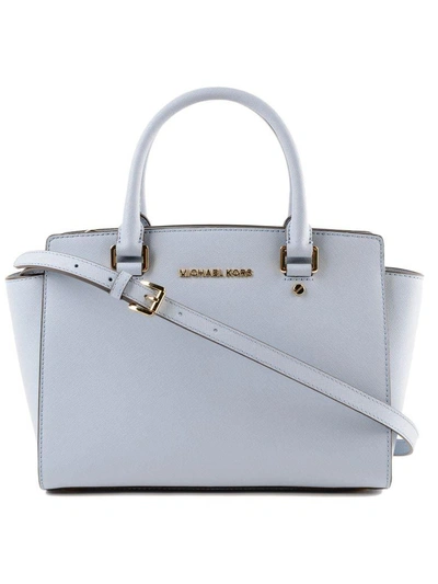 Shop Michael Kors Selma Tote In Pale Blue