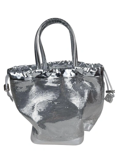 Shop Paco Rabanne Mirrored Bucket Bag In Silver