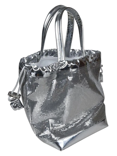 Shop Paco Rabanne Mirrored Bucket Bag In Silver