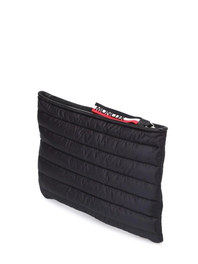 Shop Moncler Quilted Clutch In Black