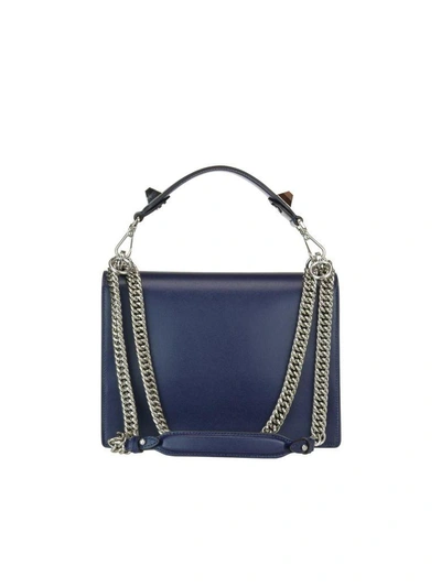 Shop Fendi Kan I Bag In Blueberry/black