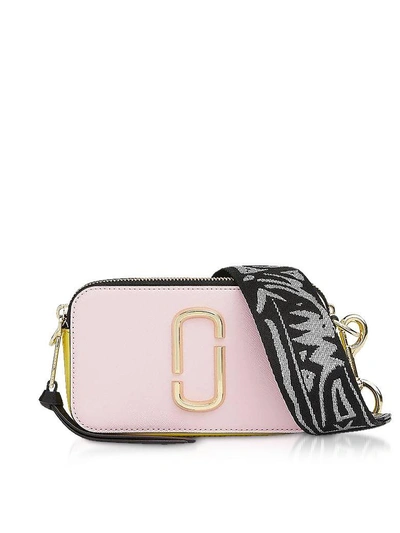 Shop Marc Jacobs Saffiano Leather Snapshot Camera Bag In Baby Pink