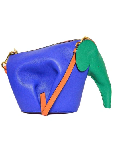 Shop Loewe Elephant Shoulder Bag In Multicolor Orange