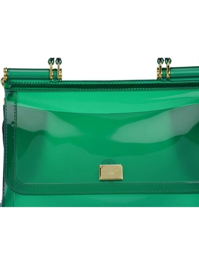 Shop Dolce & Gabbana Semi-transparent Rubber Sicily Handbag In Green/multicolor
