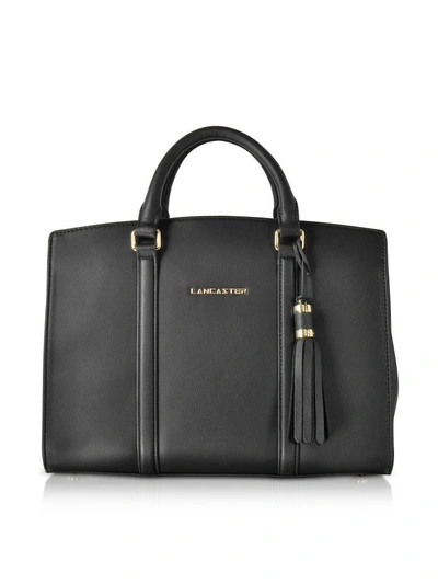 Shop Lancaster Mademoiselle Ana Black Leather Large Satchel Bag