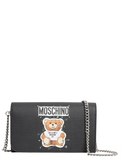 Shop Moschino Teddy Bear Wallet In Nero