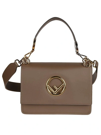 Shop Fendi Kan I F Shoulder Bag In Mud