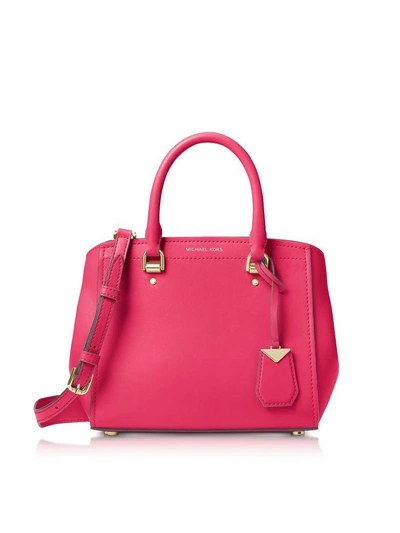 Shop Michael Kors Benning Medium Leather Satchel In Rose