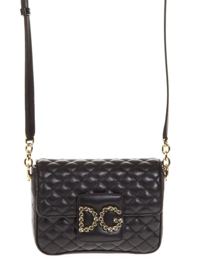Shop Dolce & Gabbana Dg Millennials Black Quilted Leather Shoulder Bag