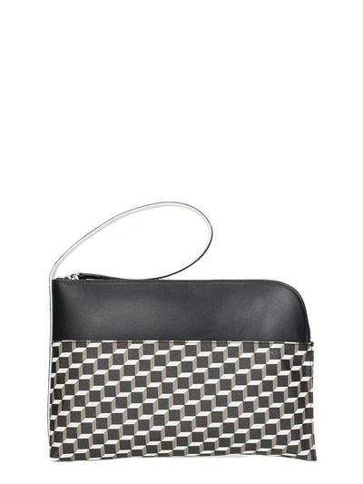 Shop Pierre Hardy Clutch Bag In White-black Leather