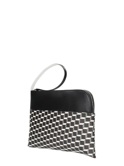 Shop Pierre Hardy Clutch Bag In White-black Leather