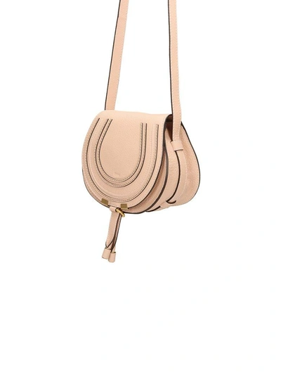 Shop Chloé Mini Marcie Crossbody Bag In Rose-pink
