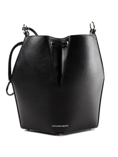 Shop Alexander Mcqueen Chain Bucket Bag In Black
