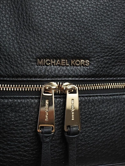 Shop Michael Michael Kors Medium Rhea Backpack In Black