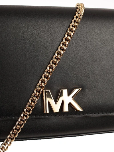 Shop Michael Michael Kors Large Mott Chain Shoulder Bag In Black