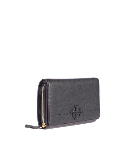 Shop Tory Burch Black Mcgraw Wallet On Chain