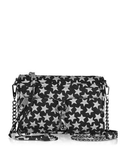 Shop Rebecca Minkoff Black And Silver Stars Mini Mac Clutch/shoudler Bag