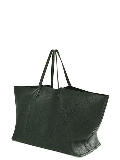 Shop Jil Sander Shopper Leather Tote In Verde