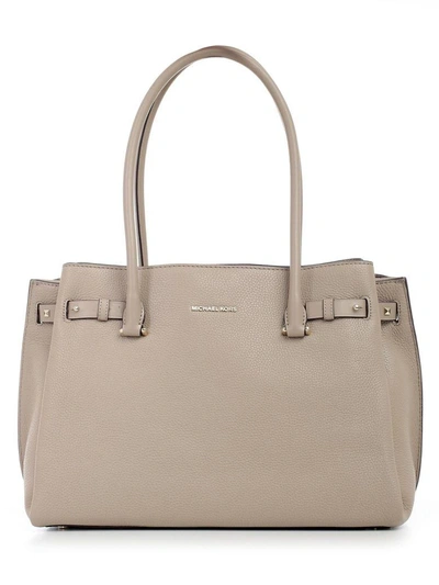 Shop Michael Michael Kors Addison Large Pebbled Tote In Truffle