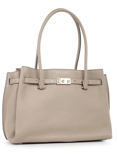 Shop Michael Michael Kors Addison Large Pebbled Tote In Truffle