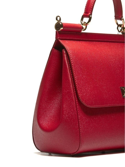 Shop Dolce & Gabbana Large Sicily Tote In Rosso