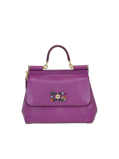 Shop Dolce & Gabbana Medium Sicily Bag In Purple