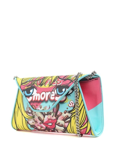 Shop Moschino Eyes-print Faux-leather Crossbody Bag In Multi