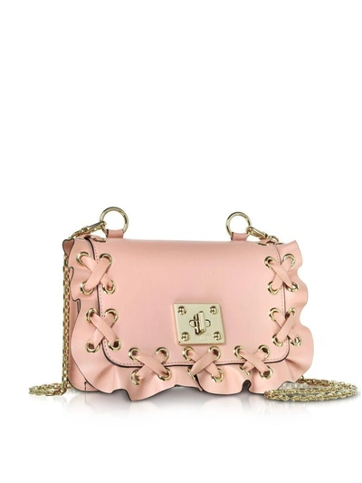Shop Red Valentino Rock Ruffles Small Shoulder Bag In Rose