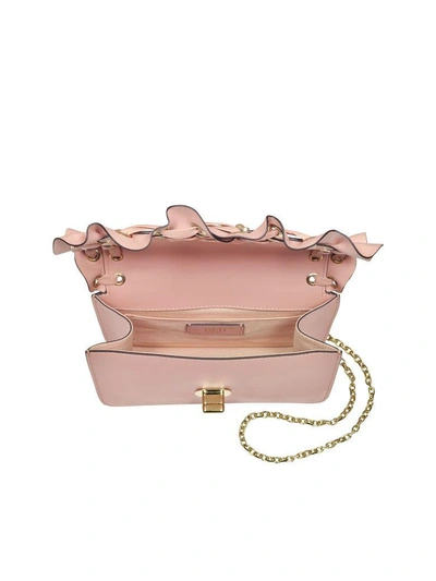 Shop Red Valentino Rock Ruffles Small Shoulder Bag In Rose