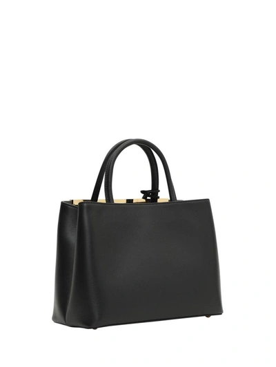 Shop Fendi Black Leather Petite 2jours Handbag In Nero