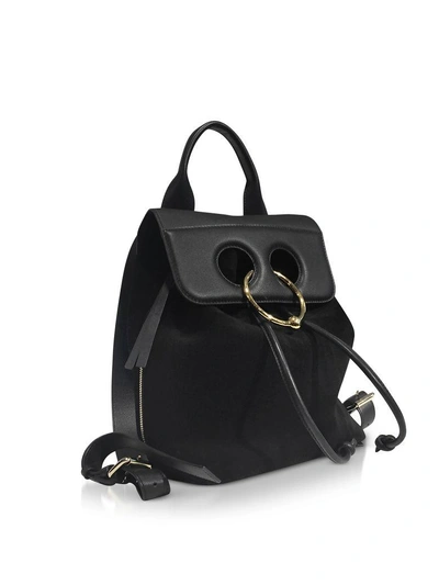Shop Jw Anderson Black Suede And Leather Mini Pierce Backpack