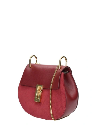 Shop Chloé Drew Shoulder Bag In Bordeaux