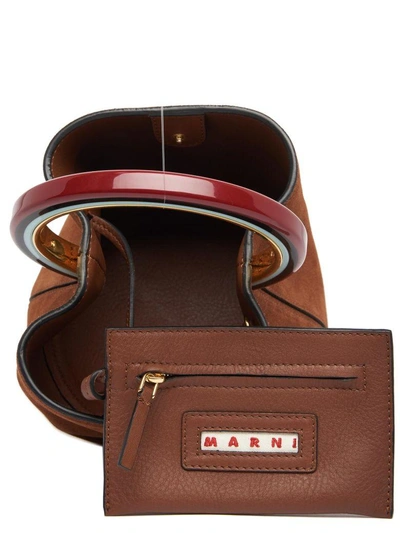 Shop Marni Panier Bag In Brown
