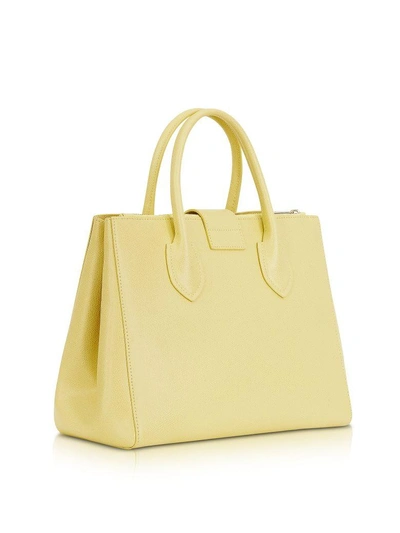 Shop Furla Cedar Leather Metropolis Medium Tote Bag In Yellow