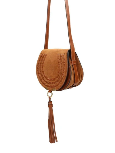 Shop Chloé Brown Leather Merci Bag In Leather Color