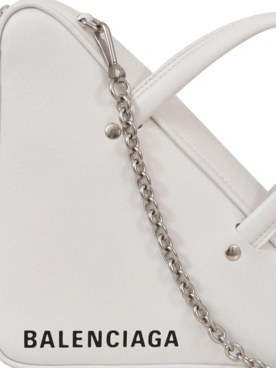 Shop Balenciaga White Triangle Duffle Xs Bag