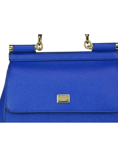 Shop Dolce & Gabbana Small Sicily Bag In Bluette Scuro