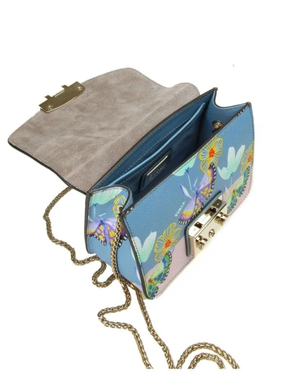 Shop Furla Metropolis Mini In Leather With Fantasy Print In Veronica