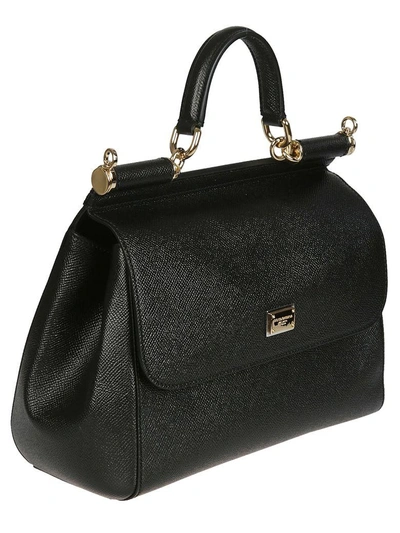 Shop Dolce & Gabbana Medium Sicily Tote In Black