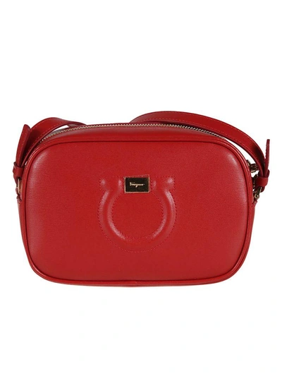 Shop Ferragamo Gancini Camera Bag In Red
