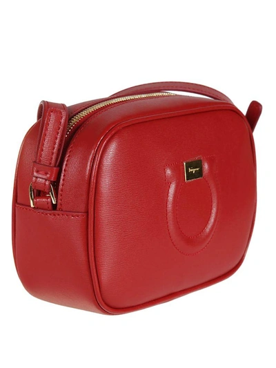 Shop Ferragamo Gancini Camera Bag In Red