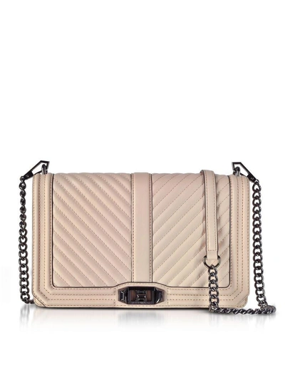 Shop Rebecca Minkoff Nude Chevron Quilted Leather Slim Love Crossbody Bag