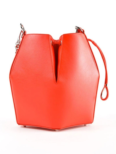 Shop Alexander Mcqueen Logo Bucket Bag In Lust Red