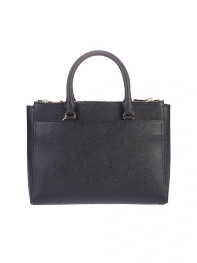 Shop Tory Burch Robinson S Saffiano Leather Bag In Black
