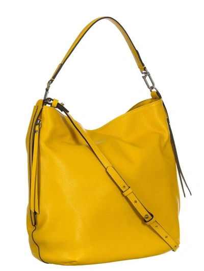 Shop Gianni Chiarini Leather Shoulder Bag In Ananas