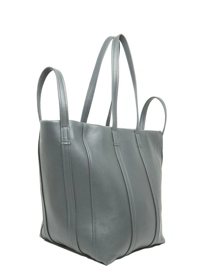 Shop Balenciaga Laundry Cabas S Bag In Grey