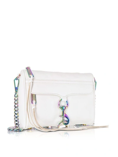 Shop Rebecca Minkoff Bianco Mini Mac Clutch-shoudler Bag In White