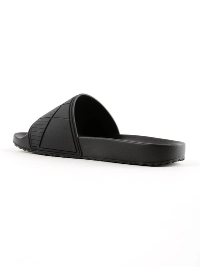 Shop Prada Poolside Sliders In Iau Nero+bianco