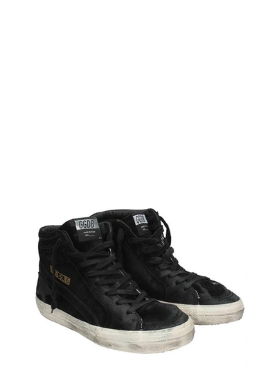 Shop Golden Goose Slide Black Nabuk Sneakers