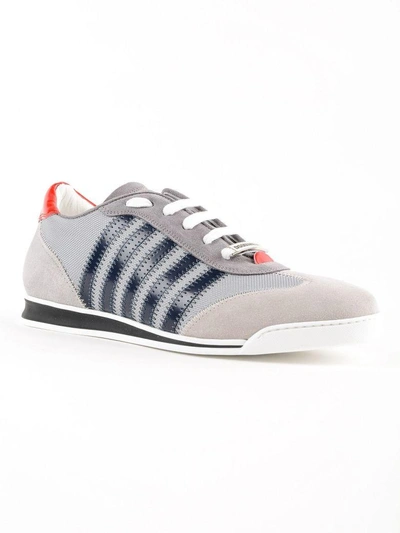 Shop Dsquared2 New Runner Sneakers In Mgrey/blu